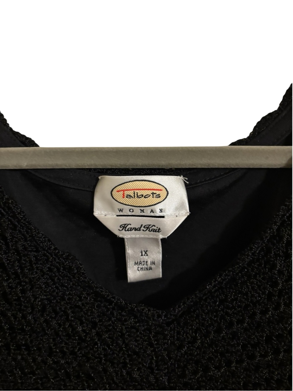 Talbots Hand Knit Black Lined Tank Top Size 1X - Picture 4 of 7